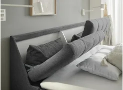 Bedbox Atlantis 180x200cm - stof - antraciet met opbergruimte