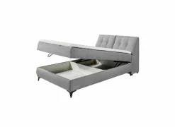 Bedbox Atlantis 140x200cm - stof - grijs met opbergruimte