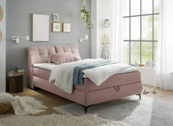 Bedbox Atlantis 140x200cm - stof - flamingo met opbergruimte