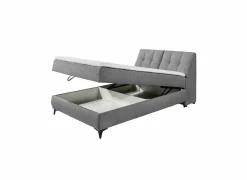 Bedbox Atlantis 140x200cm - stof - donkergrijs met opbergruimte
