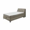 Bedbox Atlantis 120x200cm - stof  - espresso met opbergruimte