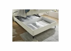 Bedbox Atlantis  140x200cm - stof - ivoor met opbergruimte
