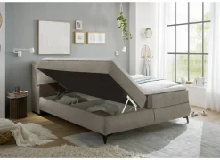 Bedbox Atlantis 160x200cm - stof - zand met opbergruimte