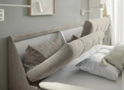 Bedbox Atlantis 160x200cm - stof - zand met opbergruimte