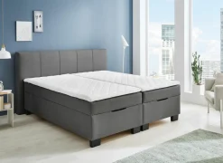 Bedbox BX1620 160x200cm - stof - antraciet met opbergruimte