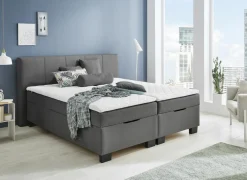 Bedbox BX1620 160x200cm - stof - antraciet met opbergruimte