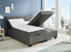 Bedbox BX1620 160x200cm - stof - antraciet met opbergruimte