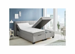 Bedbox BX1620  180x200cm - stof - lichtgrijs met opbergruimte