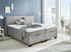 Bedbox BX1620  180x200cm - stof - lichtgrijs met opbergruimte