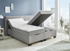 Bedbox BX1620  180x200cm - stof - lichtgrijs met opbergruimte