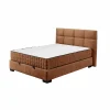 Bedbox Nagol A 140x200cm - stof - cognac met opbergruimte