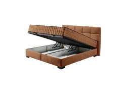 Bedbox Nagol A 180x200cm - stof - cognac met opbergruimte