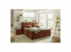 Bedbox Nagol A 180x200cm - stof - cognac met opbergruimte