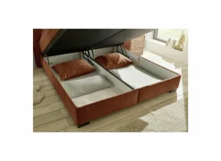 Bedbox Nagol A 160x200cm - stof - cognac met opbergruimte