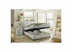 Bedbox Nagol A 140x200cm - stof - beige met opbergruimte