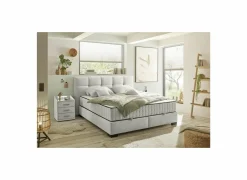 Bedbox Nagol A 180x200cm - stof - beige met opbergruimte