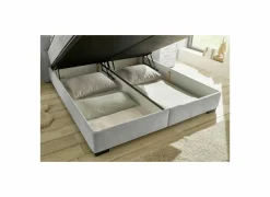 Bedbox Nagol A 160x200cm - stof - zilver met opbergruimte