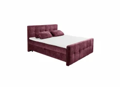 Bedbox Valetta 6 160x200cm - stof - bordeaux met opbergruimte