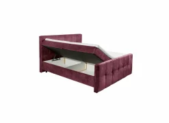 Bedbox Valetta 180x200cm - stof - bordeaux met opbergruimte