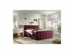 Bedbox Valetta 180x200cm - stof - bordeaux met opbergruimte