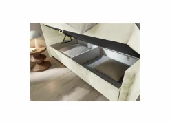 Bedbox Valetta 160x200cm - stof - crème met opbergruimte