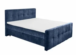 Bedbox Valetta 160x200cm - stof - blauw met opbergruimte