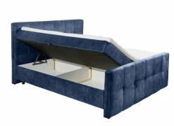 Bedbox Valetta 160x200cm - stof - blauw met opbergruimte