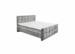 Bedbox Valetta 160x200cm - stof - grijs met opbergruimte