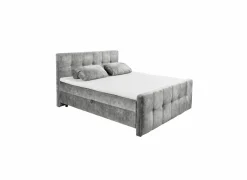 Bedbox Valetta 160x200cm - stof - grijs met opbergruimte