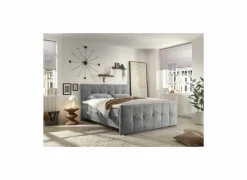 Bedbox Valetta 160x200cm - stof - grijs met opbergruimte