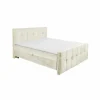 Bedbox Valetta 180x200cm - stof - crème met opbergruimte