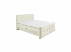 Bedbox Valetta 180x200cm - stof - crème met opbergruimte
