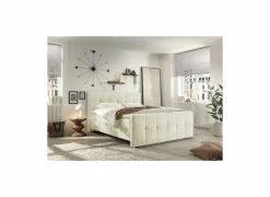 Bedbox Valetta 180x200cm - stof - crème met opbergruimte