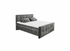 Bedbox Valetta 180x200cm - stof - antraciet met opbergruimte