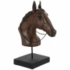 Beeldje Paard 42x12,5x29,5cm - polystone - donkerbruin