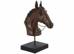 Beeldje Paard 42x12,5x29,5cm - polystone - donkerbruin