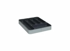 Bestekbak XL uitschuifbaar 39,5x31cm - kunststof - grijs