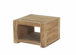 Bijzettafel Carbone 60x60cm - sheesham massief & decor - naturel