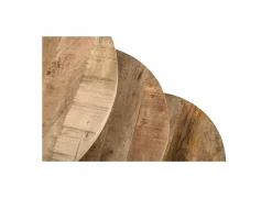 Bijzettafel Celeste Ø70cm - mango massief - naturel - set van 3