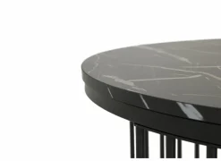 Bijzettafel Ø70cm - decor - zwart set van 2