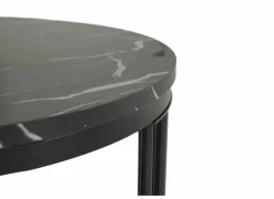 Bijzettafel Ø70cm - decor - zwart set van 2