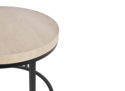 Bijzettafel Ø76cm - melamine - urban oak & zwart