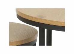 Bijzettafel Ø80cm - melamine - wild oak - set van 2