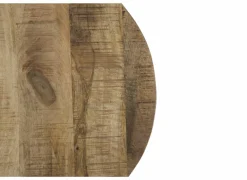 Bijzettafel Half Moon Ø60 set van 2 - mango massief & metaal - naturel