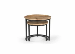 Bijzettafel Ines Ø50cm - mango massief - naturel - set van 2