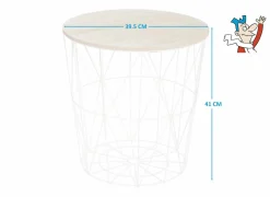 Bijzettafel Kumi Ø39,5cm - metaal - wit