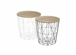 Bijzettafel Kumi Ø39,5cm - metaal - wit