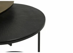 Bijzettafel Laggan Ø61/Ø43cm - aluminium & ijzer - zwart - set van 2