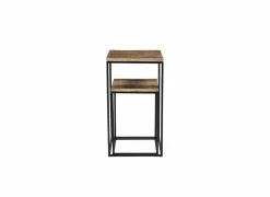 Bijzettafel Maya 35x35cm - mango massief - naturel - set van 2