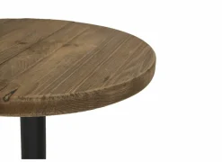 Bijzettafel Navarino Ø45cm - gerecycleerd den massief & ijzer - naturel/zwart